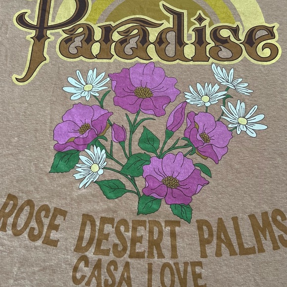 Spell & the Gypsy t shirt rust tan brown color welcome to paradise size M - Picture 4 of 5